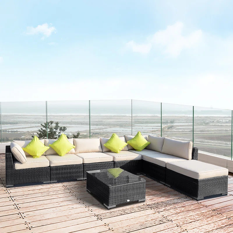 1787504082_UAu8cr5w Sebeka Wicker 7-osobowy ogrodowy Lounge zestaw z Cushions