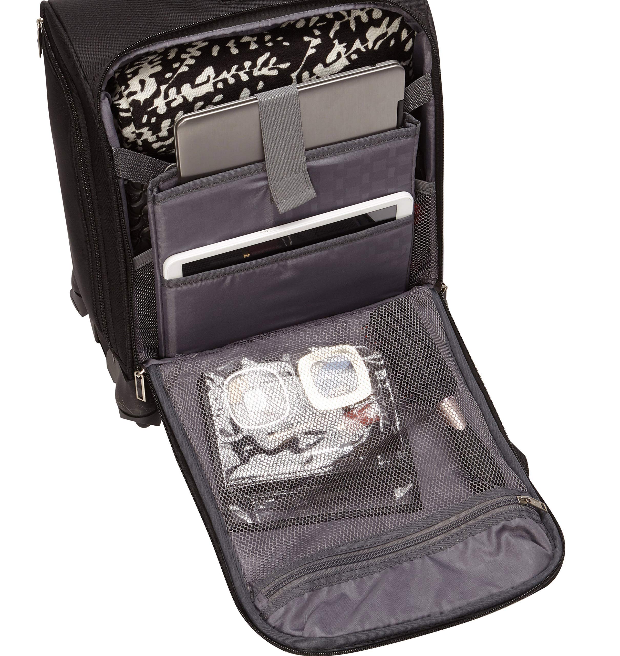 Underseat Carry-on Spinner z USB Port z czarny