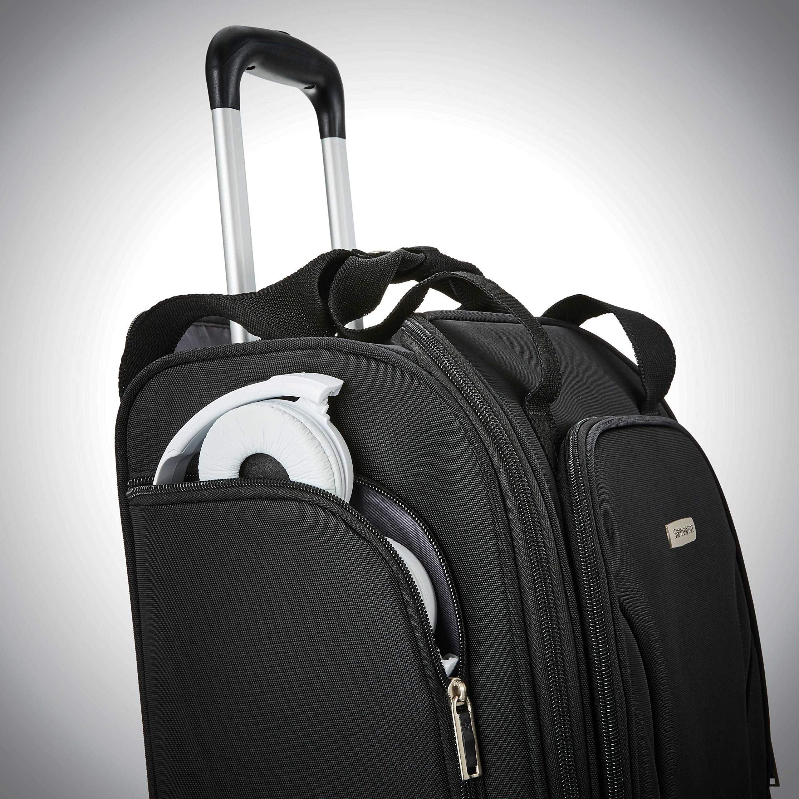 Underseat Carry-on Spinner z USB Port z czarny