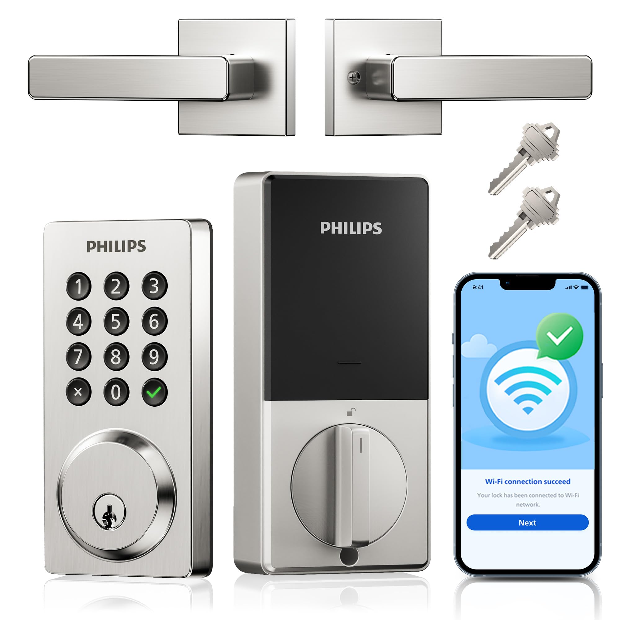 Wi-Fi smart drzwi z uchwyt Lock, Keyless Entry