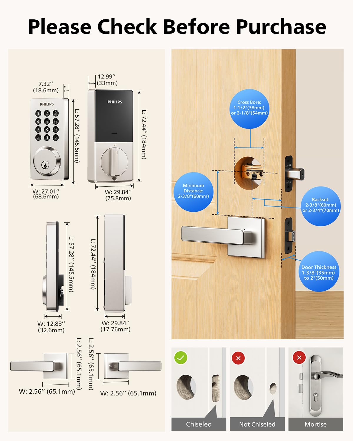 Wi-Fi smart drzwi z uchwyt Lock, Keyless Entry