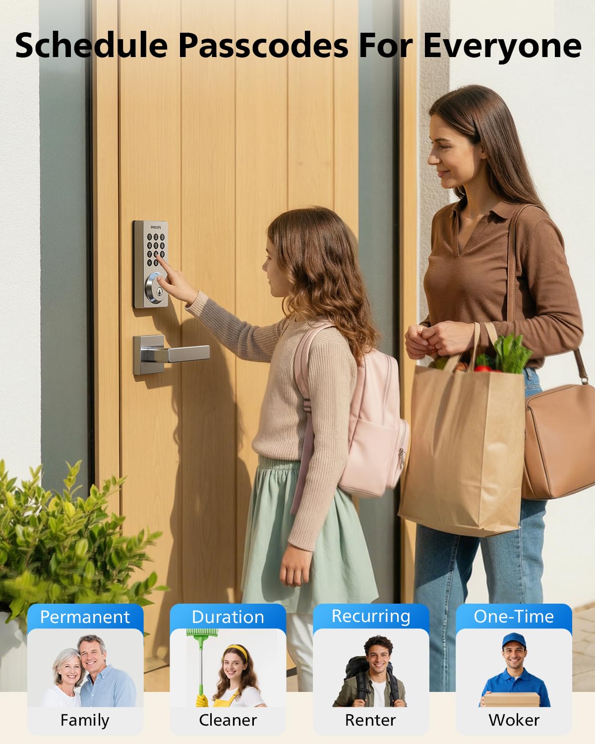 Wi-Fi smart drzwi z uchwyt Lock, Keyless Entry