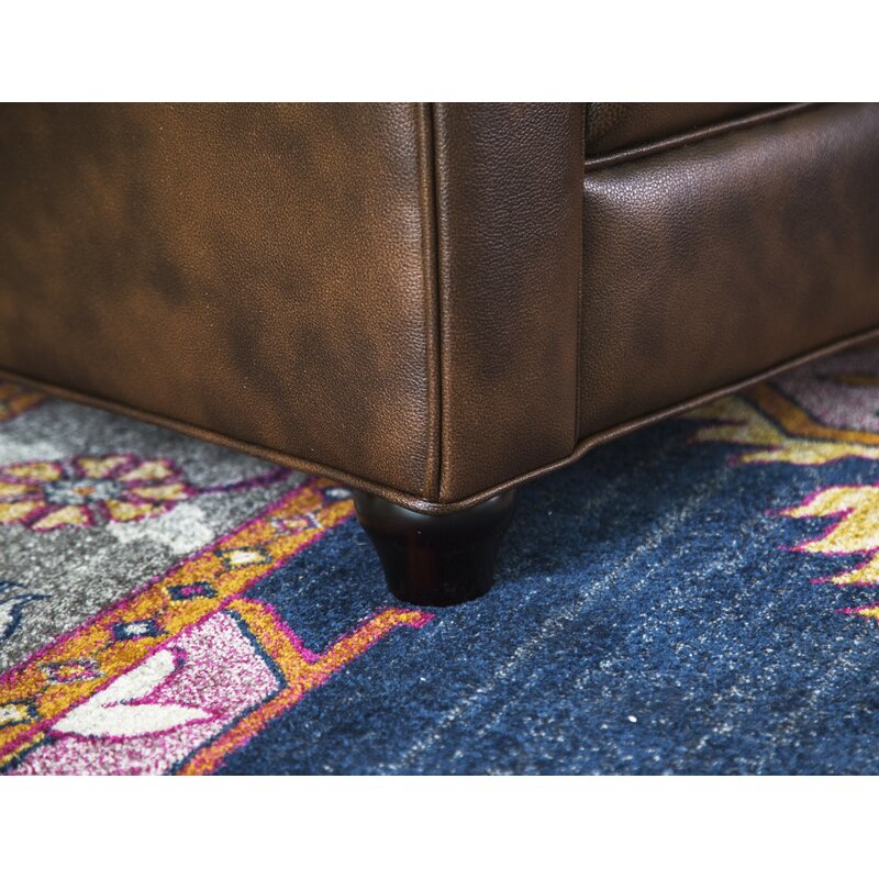84-cali Genuine skora Rolled Arm Chesterfield sofa