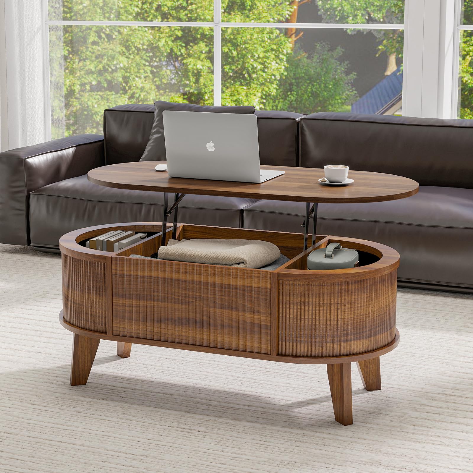 1787511233_UjXO8oCq Fluted podnośnik Top z magazynowy stolik kawowy, Walnut