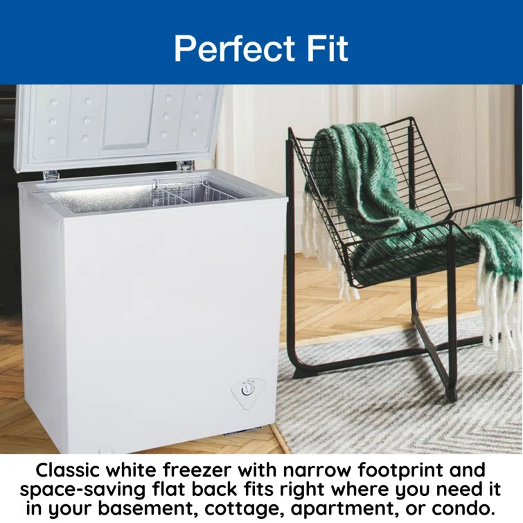 Chest zamrażarka, kompaktowy, 5.0 Cu ft (142L) biały, reczny Defrost