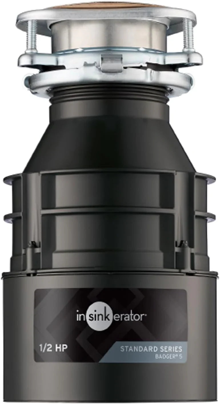 5 rozdrabniacz odpadow, 1/2 HP Continuous Feed, kompaktowy design, Quick Lock Installation