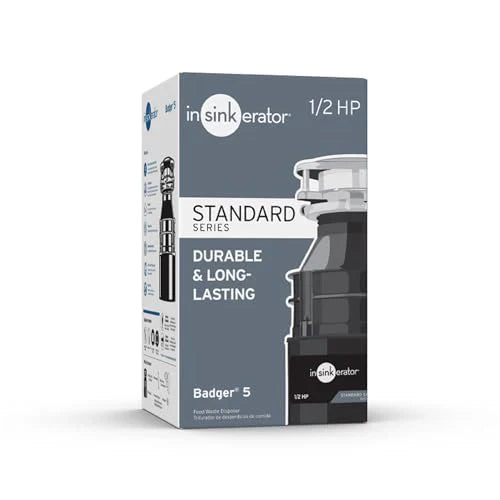 5 rozdrabniacz odpadow, 1/2 HP Continuous Feed, kompaktowy design, Quick Lock Installation