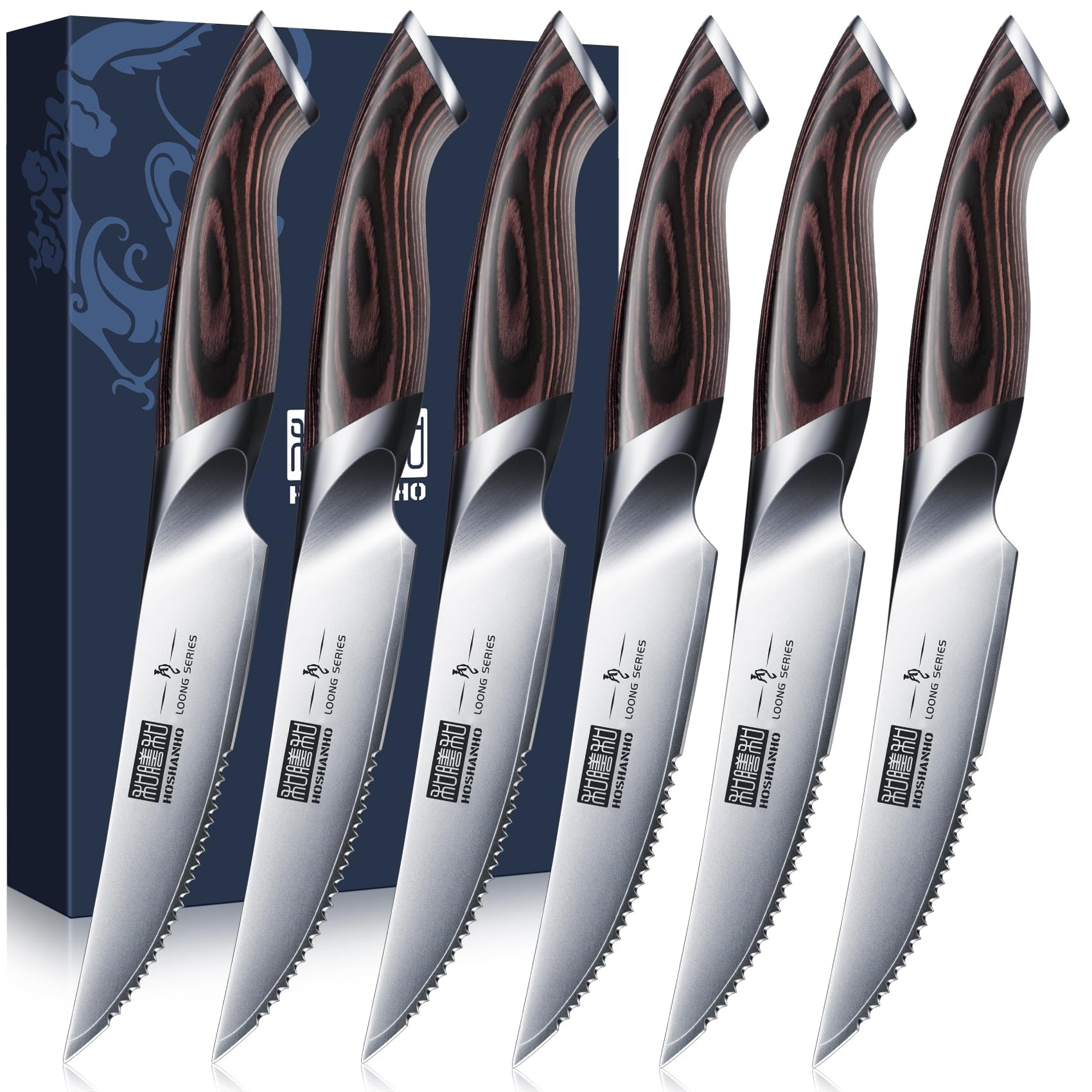 Zestaw, Steak Knives, 6, Ultra Sharp Serrated Knives