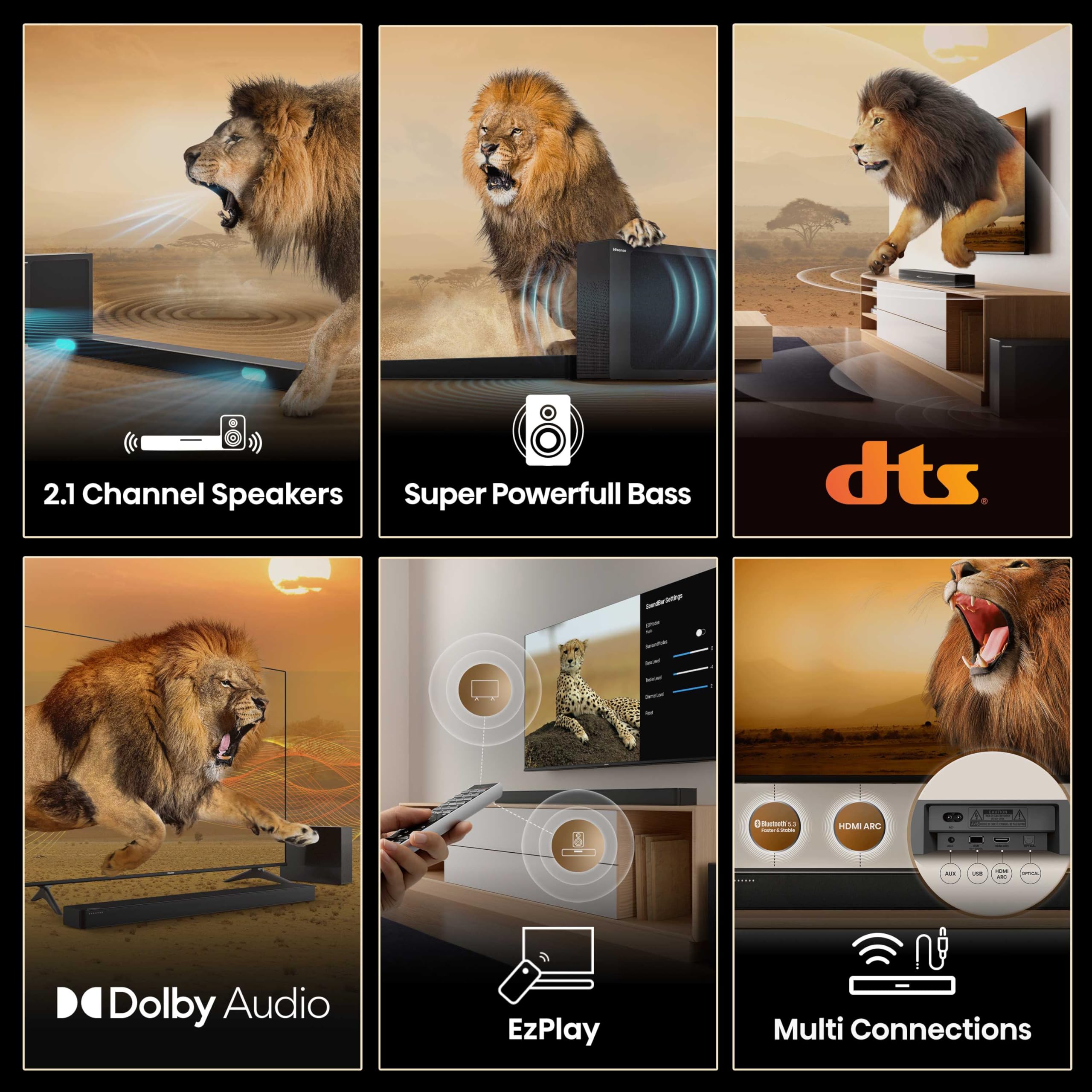 HS2100 Soundbar z bezprzewodowy Subwoofer i HDMI Arc