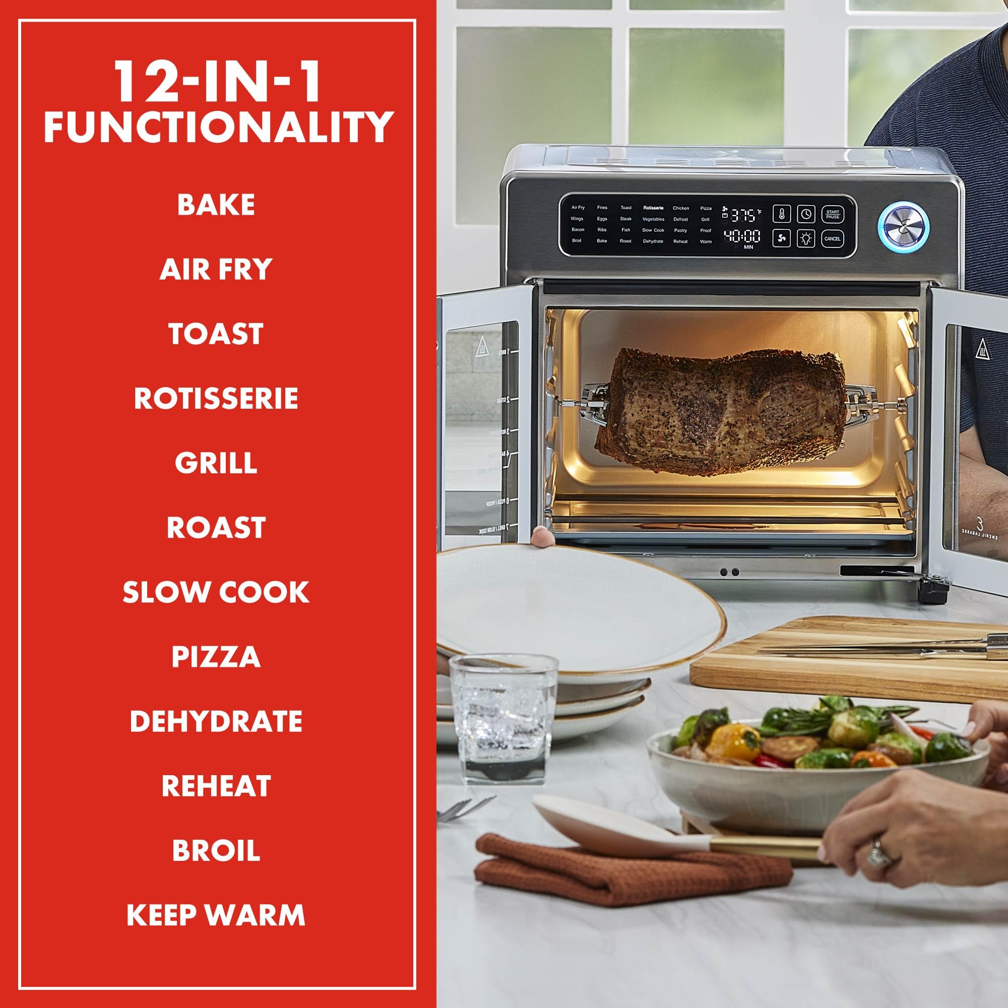 1787518903_YOgNwIfa Toaster piekarnik, Lagasse dodatkowy duży French drzwi frytkownica beztluszczowa, zestaw combo