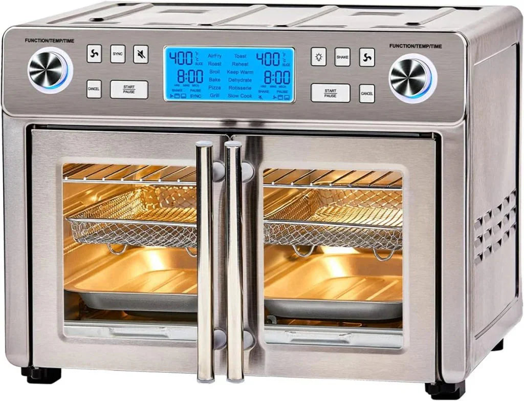 Air Fryer Oven - Lagasse Dual Zone 360, Combo with French Door - 25 QT Extra Large, Cook Two Foods in Different Ways, Up to 60% Faster