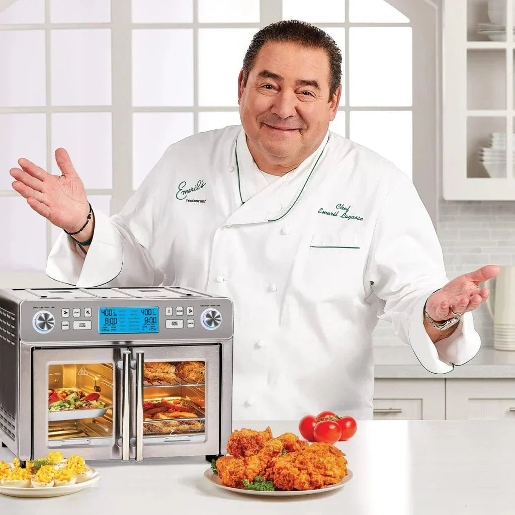 1787518920_3DL0nrDU Air Fryer Oven - Lagasse Dual Zone 360, Combo with French Door - 25 QT Extra Large, Cook Two Foods in Different Ways, Up to 60% Faster