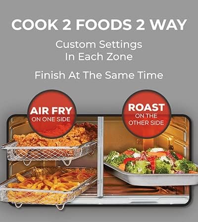 1787518931_cl636x4f Air Fryer Oven - Lagasse Dual Zone 360, Combo with French Door - 25 QT Extra Large, Cook Two Foods in Different Ways, Up to 60% Faster
