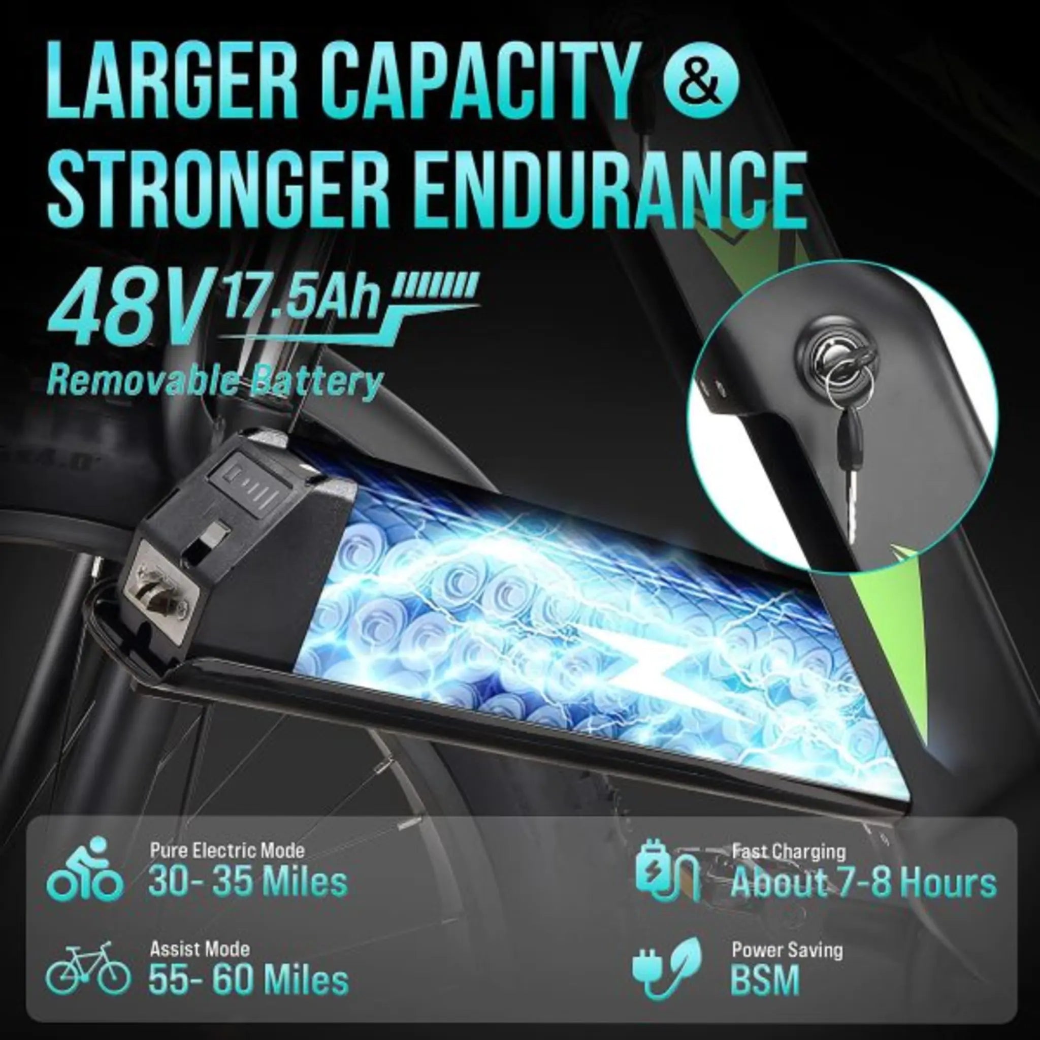1787519166_U2xwSwpm Electric Bike - Designed for Adults 1000W - 48V 17.5AH Battery Adult Electric Bicycles, 26 Fat Tire Full Suspension Ebike, 28MPH Mountain Beach E Bike, 7