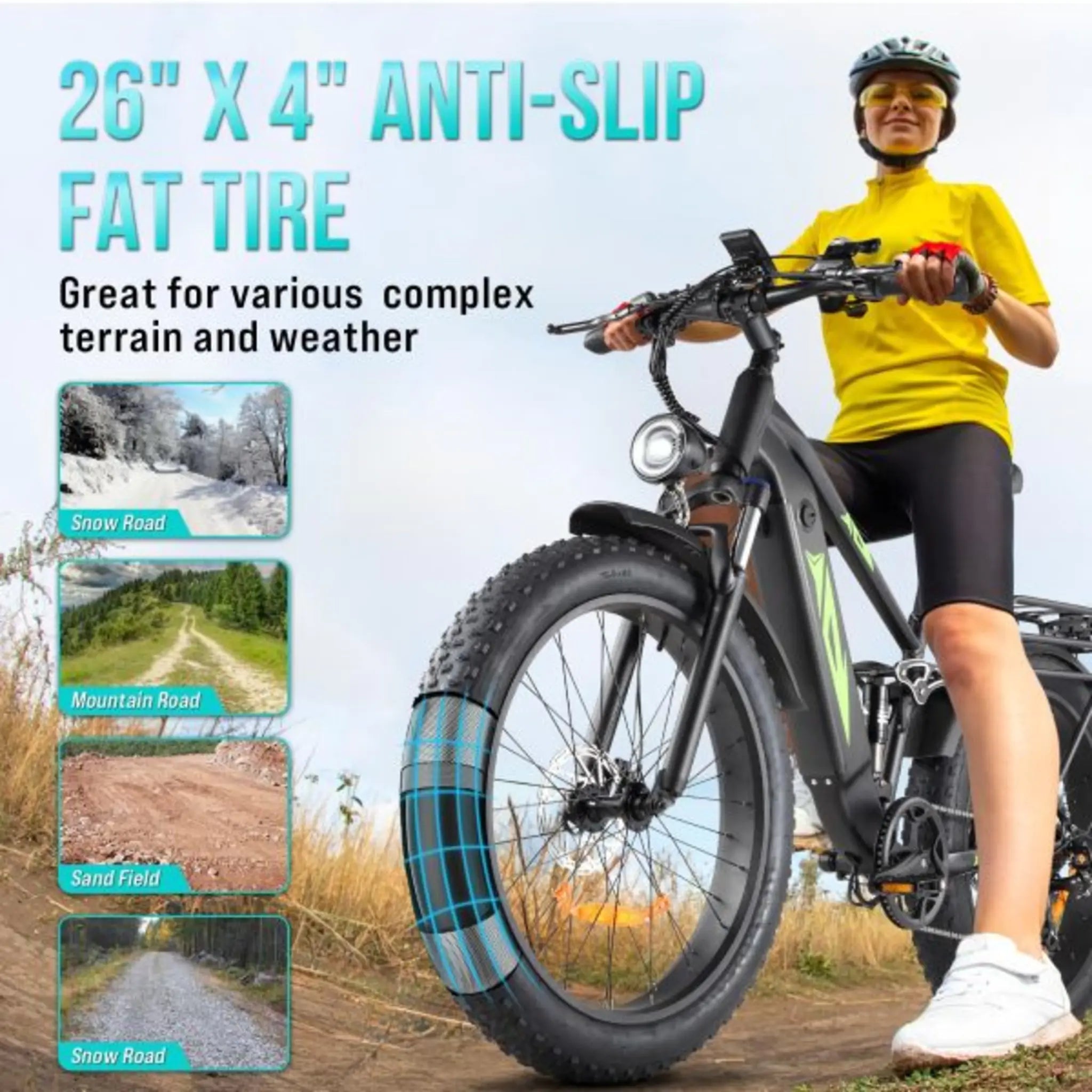 1787519182_HJdHKl5l Electric Bike - Designed for Adults 1000W - 48V 17.5AH Battery Adult Electric Bicycles, 26 Fat Tire Full Suspension Ebike, 28MPH Mountain Beach E Bike, 7