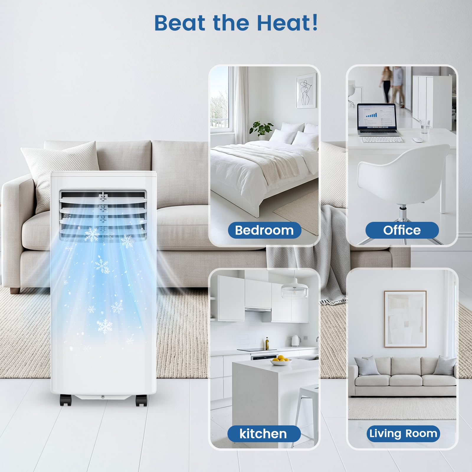 8000 BTU przenośny klimatyzator, 4-in-1 AC Unit