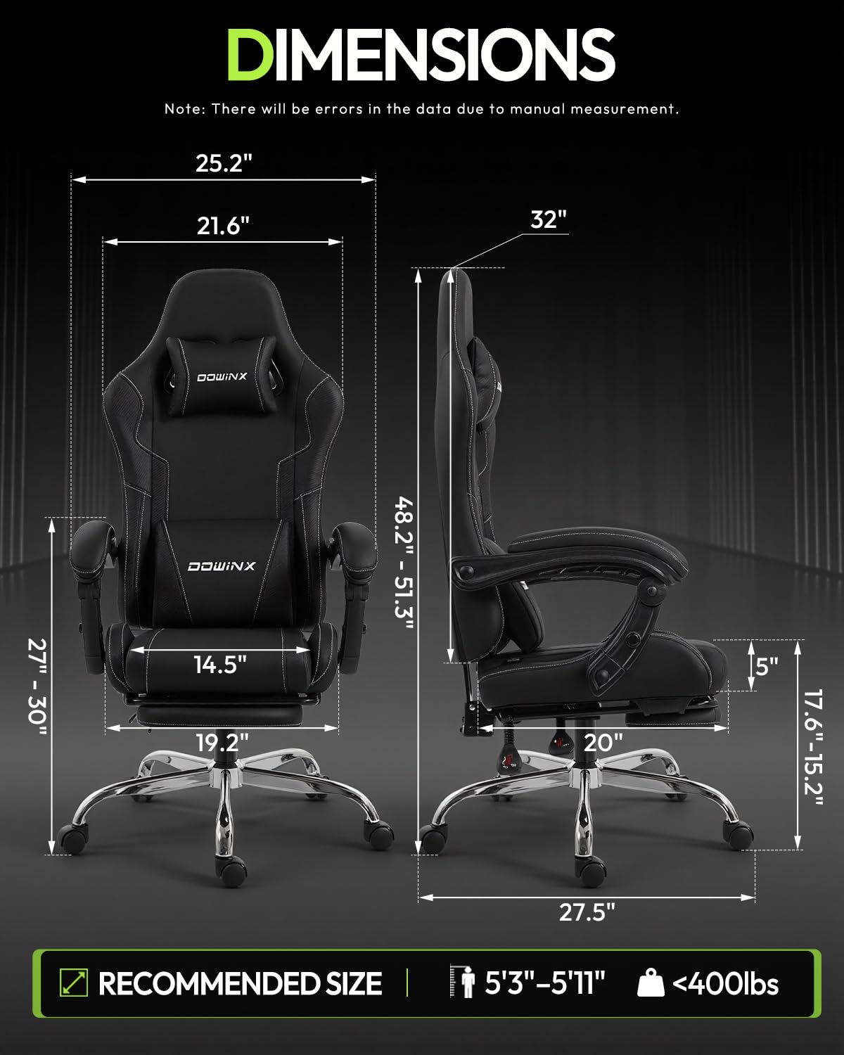 Ergonomiczny fotel gamingowy z Footrest i Massage