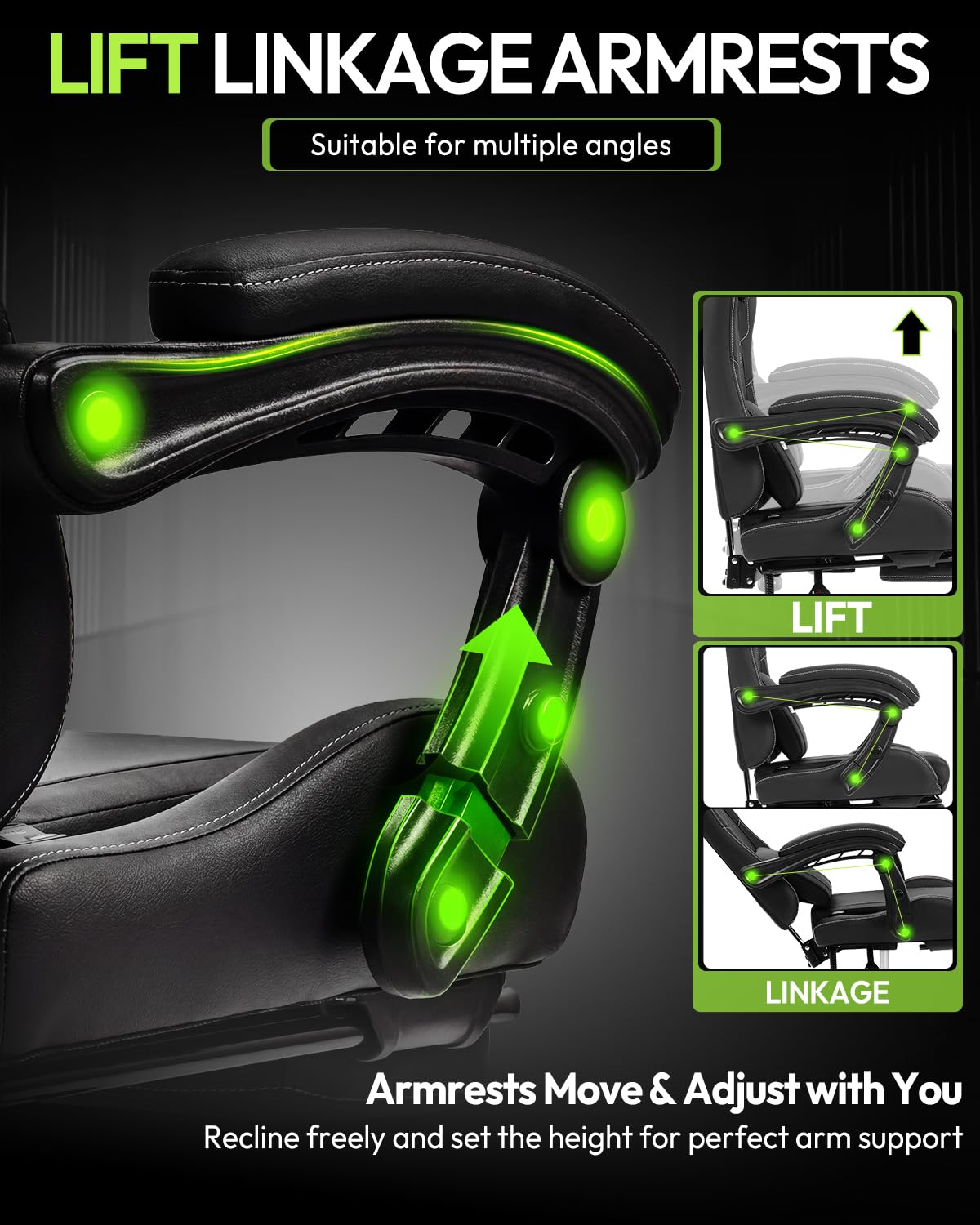 Ergonomiczny fotel gamingowy z Footrest i Massage