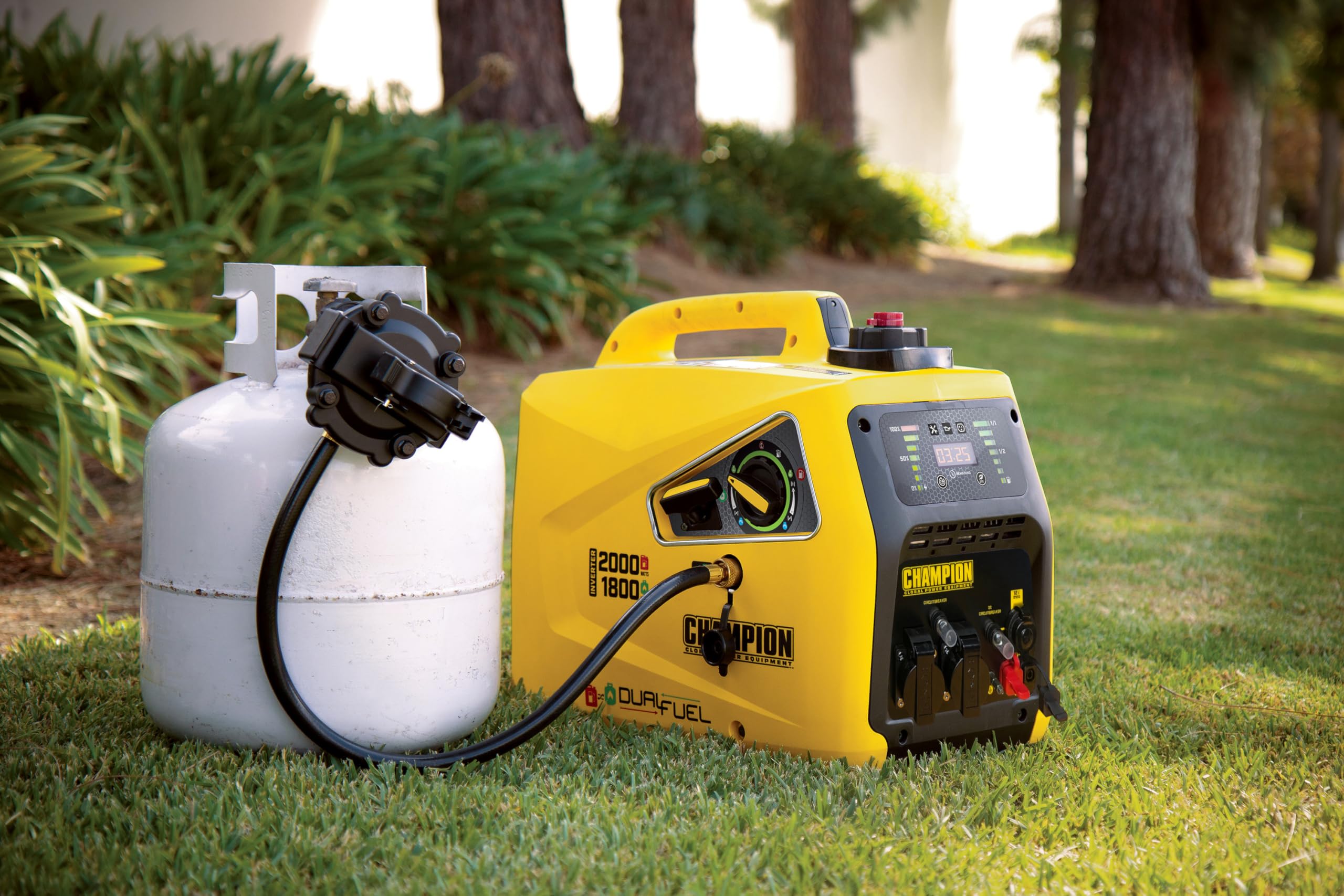 Generator - Petrol + Gas Power, (2000 Watt - Power Inverter, Generator with LED Display, Dual Fuel, Extremely Quiet)