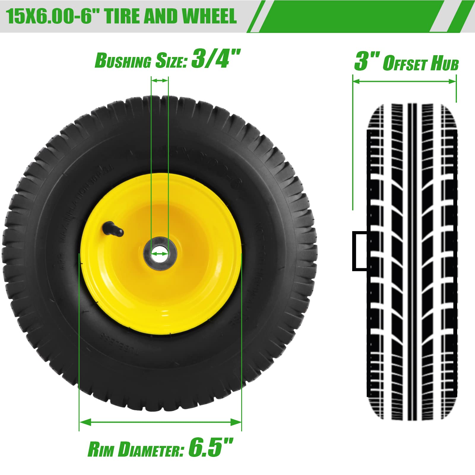 1787525614_PLWF69if Kosiarka do trawy, 2PCS 15 X 6.00-6, opony, 4 Ply Tubeless