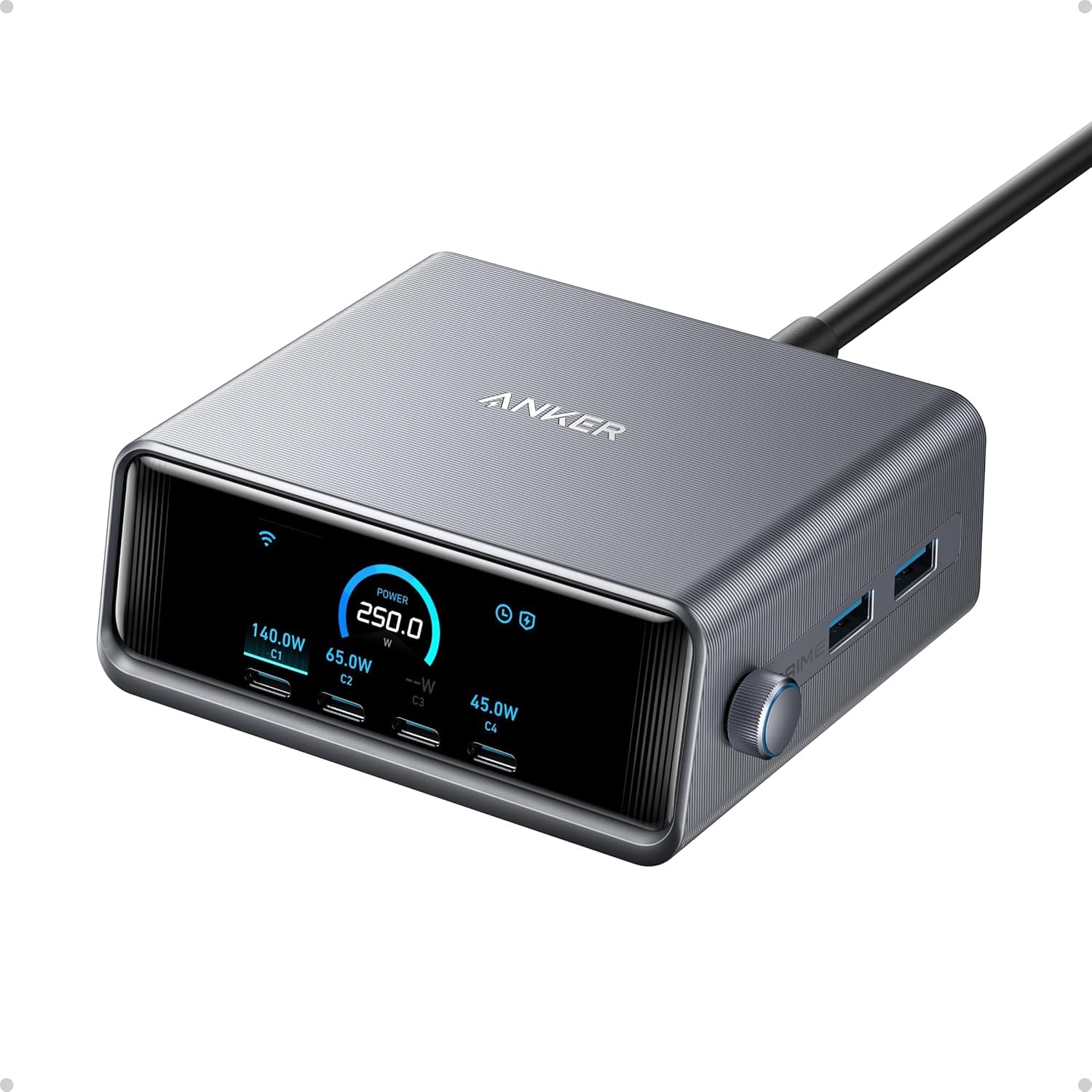 Ładowanie stacja, Prime, 250W 6-Port Gan USB C ładowarka