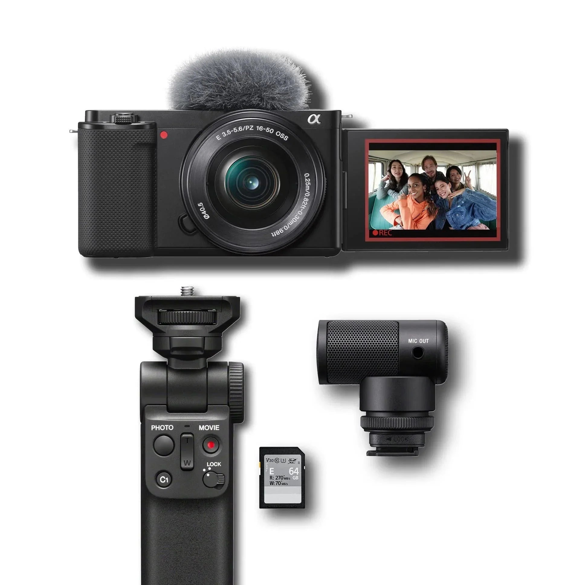 ZV-E10 z Aps-c Interchangeable Lens Mirrorless Vlog kamera zestaw, czarny