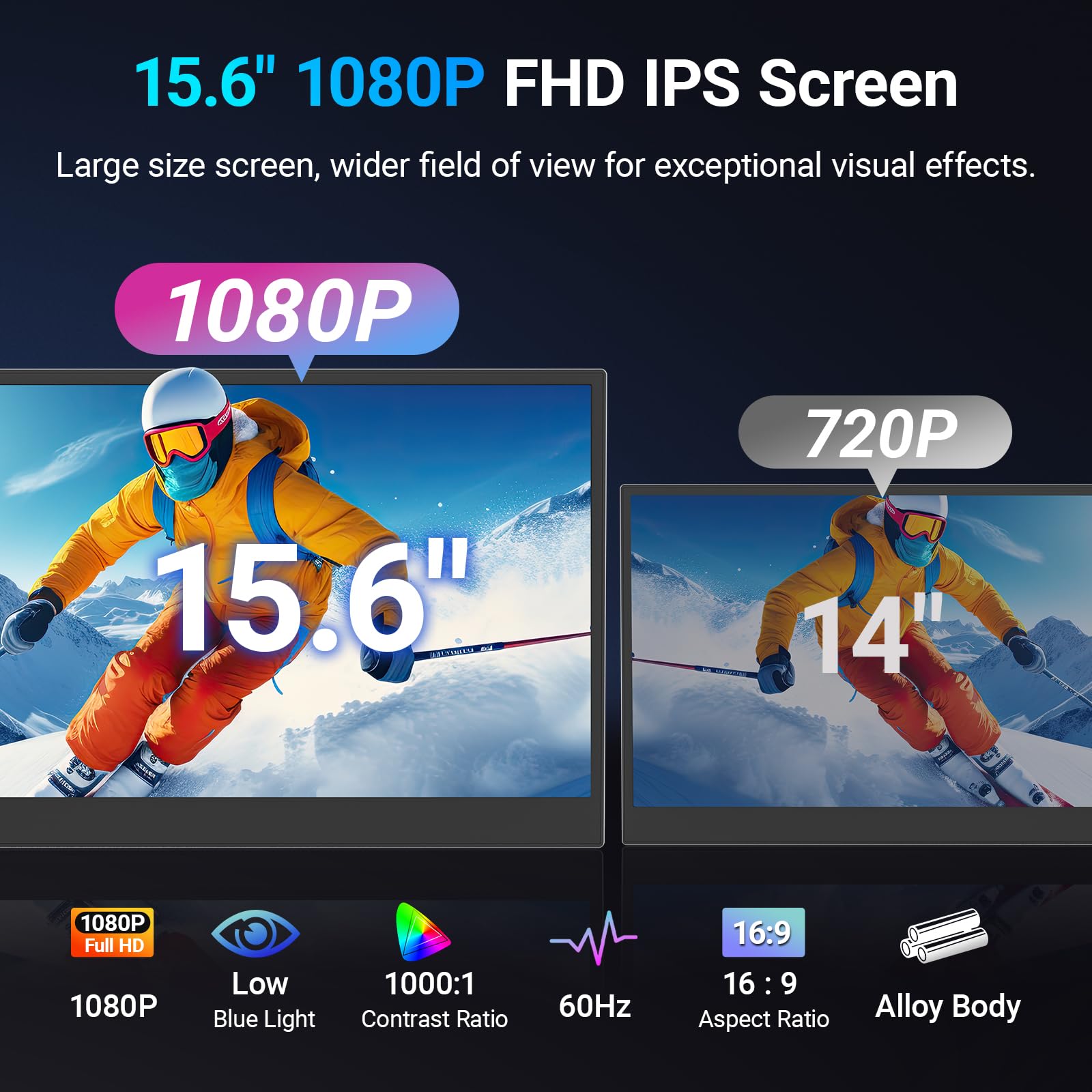1787529136_9aCHL1xy Laptop, 15.6, ekran Extender, przenośny 1080P monitor