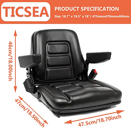 Universal Fold Down Forklift siedzisko, Micro Switch, Armrest i bezpieczenstwo Belt do Tractor