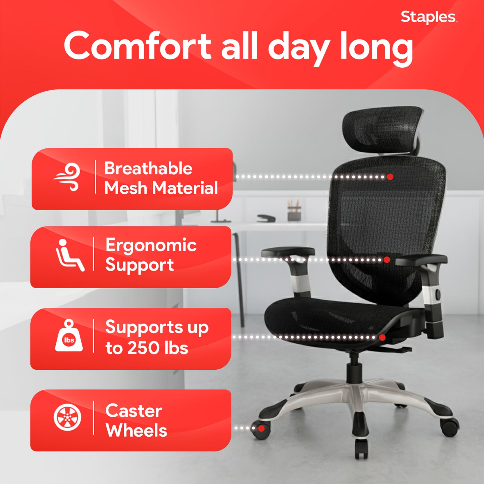 Hyken ergonomiczny siatka Task krzeslo z Lumbar Support