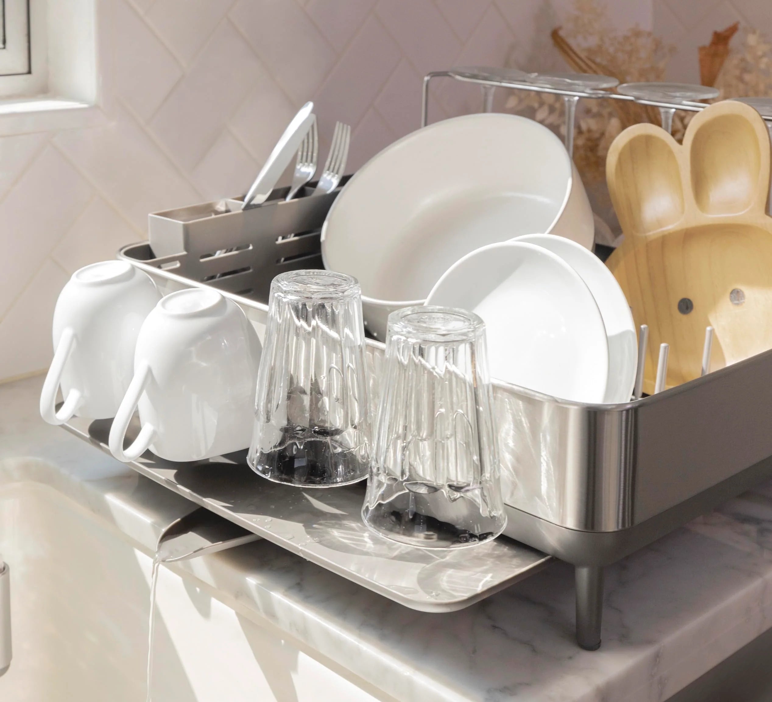 Duży pojemność Dish Drying regal, stal nierdzewna