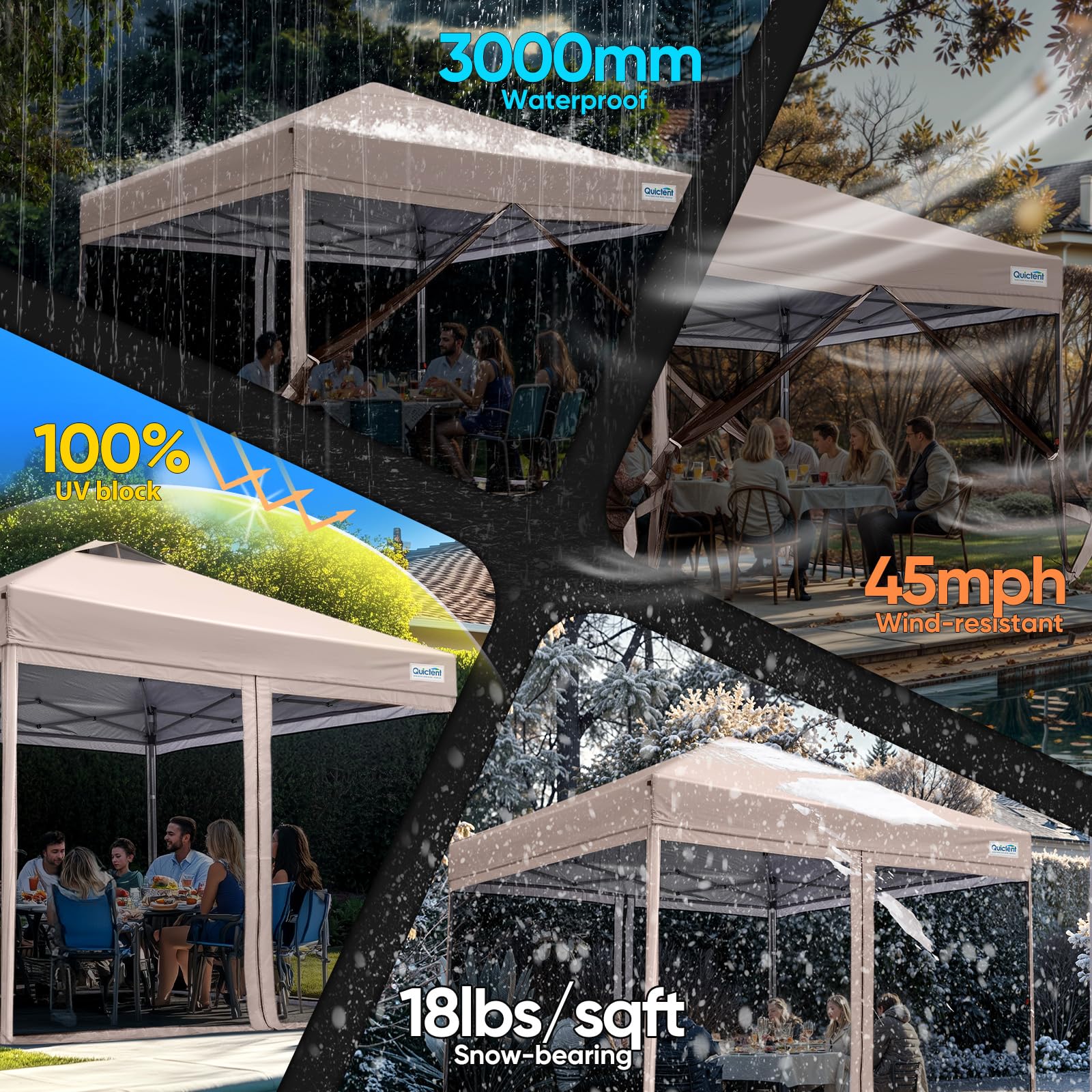 Zadaszenie, 10-ftx10' Pop Up, namiot z Mosquito Netting