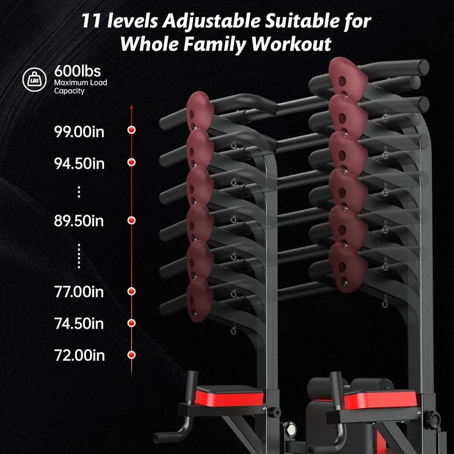 1787540420_TOFAoSXS Pooboo moc Tower Dip stacja, Pull-up Bar, Supine Board, regulowany