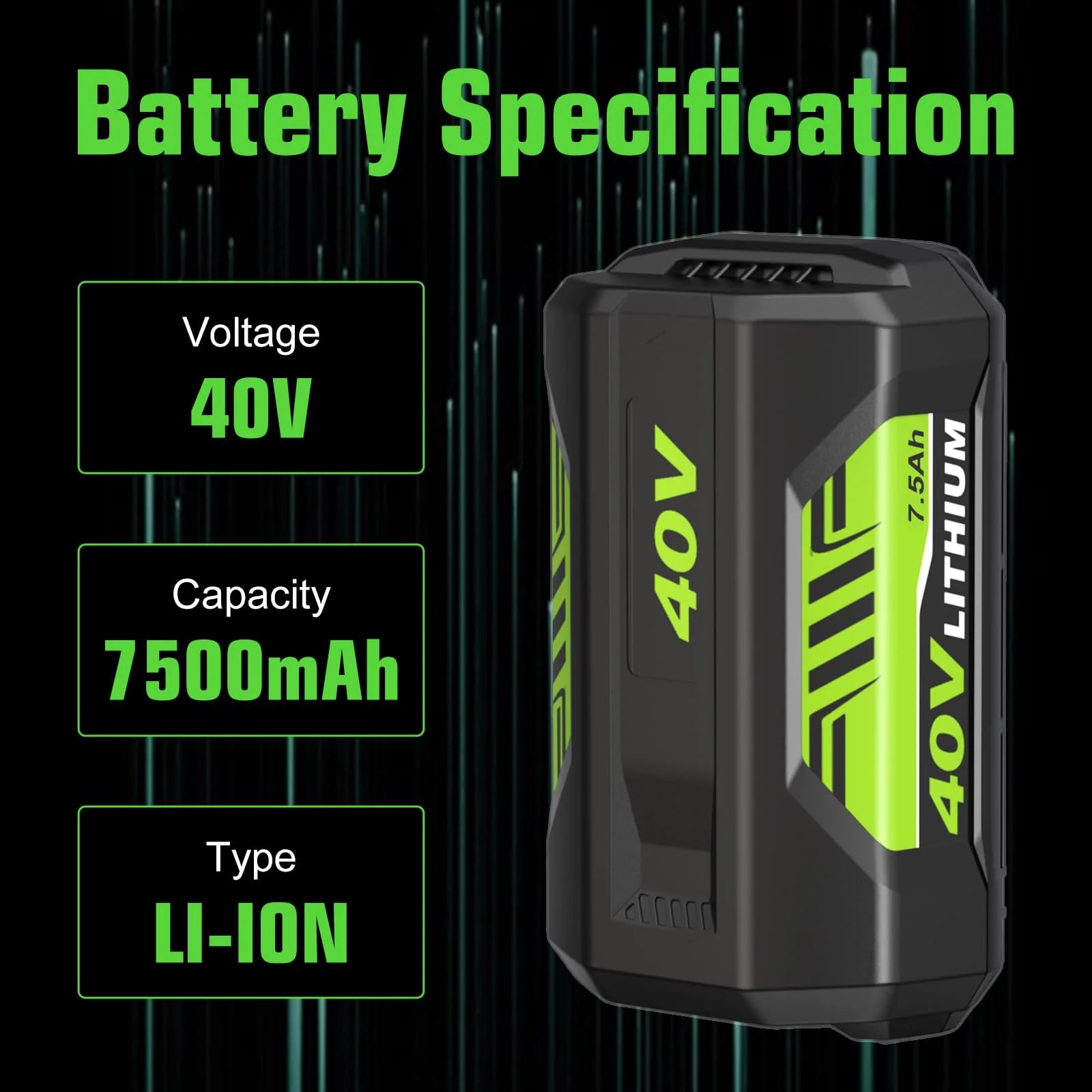 Bat 7500mAh 40V Lithium Ion zamienny akumulator