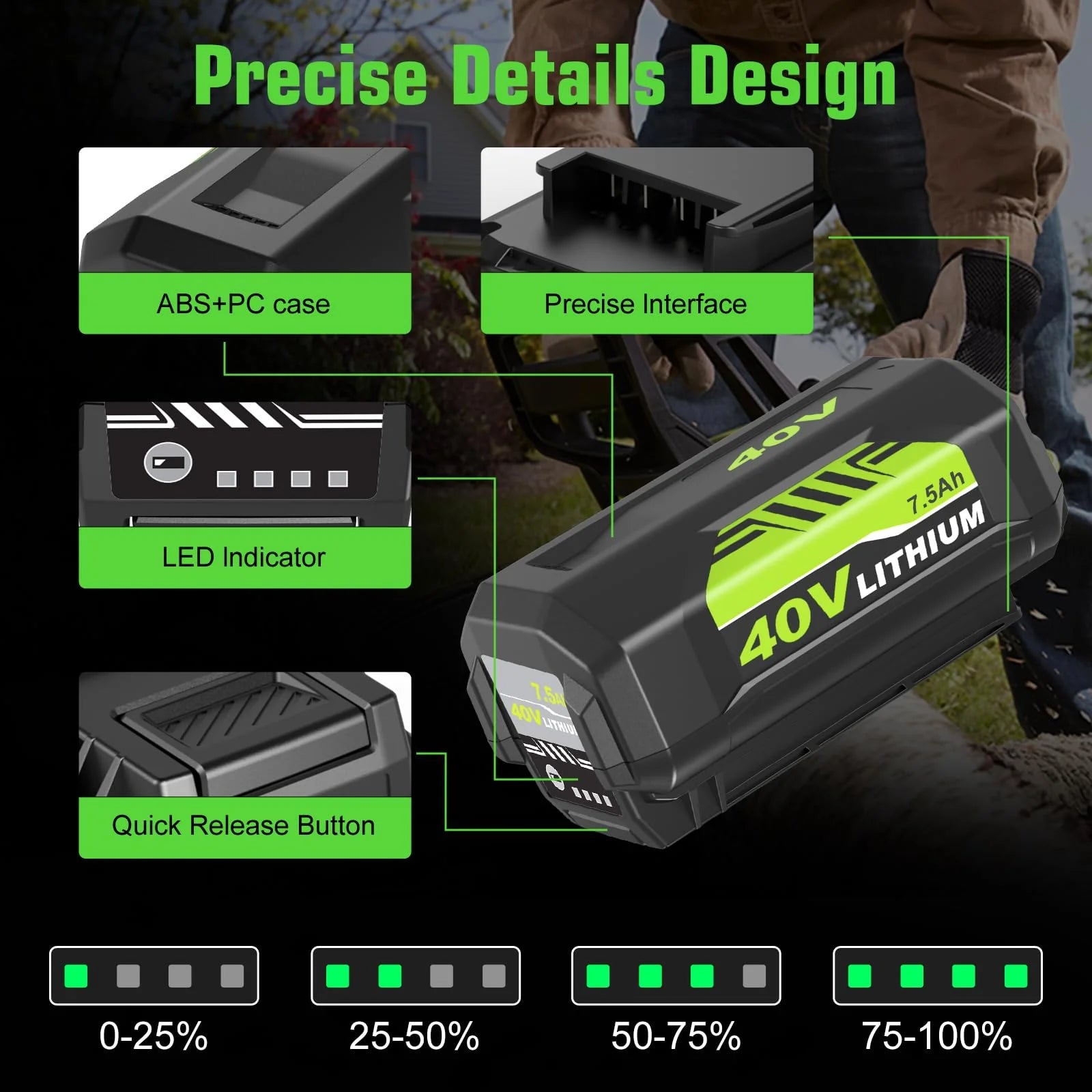 Bat 7500mAh 40V Lithium Ion zamienny akumulator