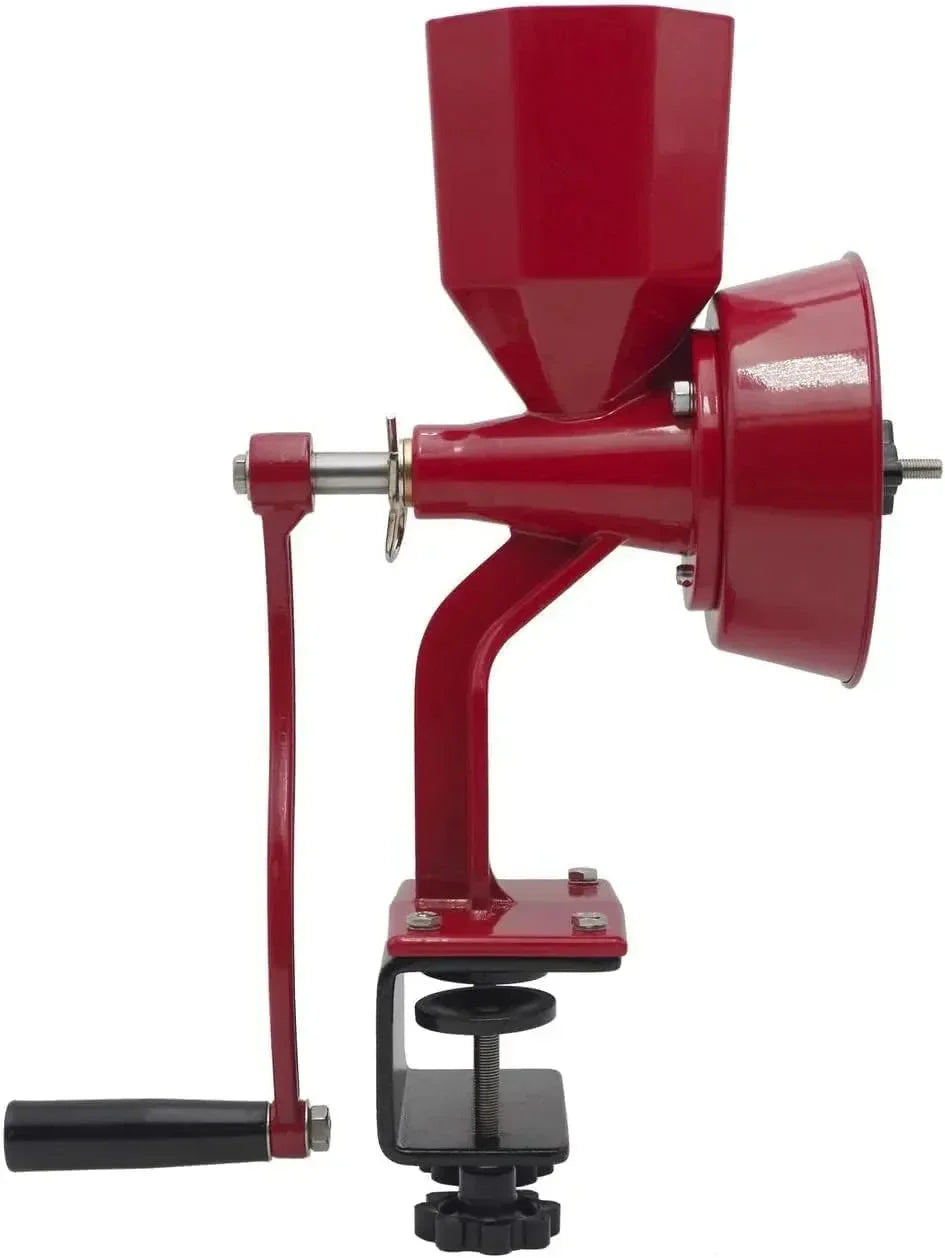 Grain Mill - Manual, Red Miracle Primary Deluxe Dry and Oily Grain Kitchen Flour Mill - Wheat Stone Mill