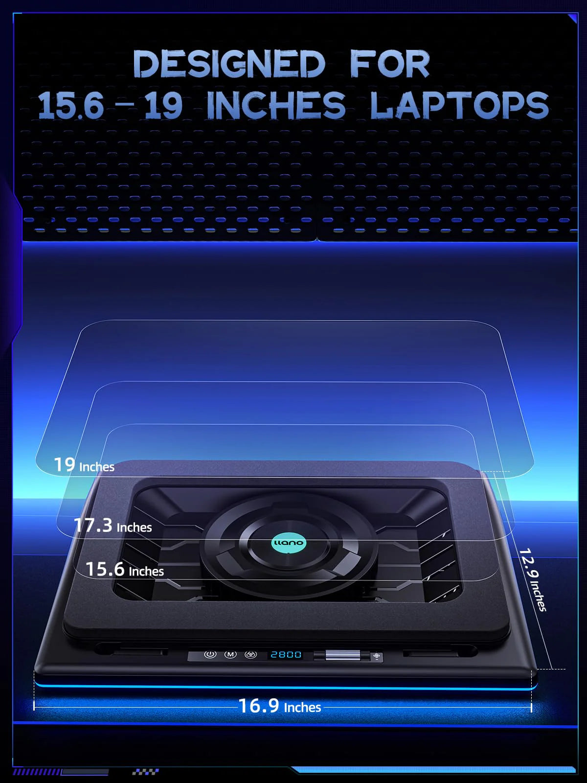 V12 gamingowy Laptop Cooling podkładka z RGB lampy