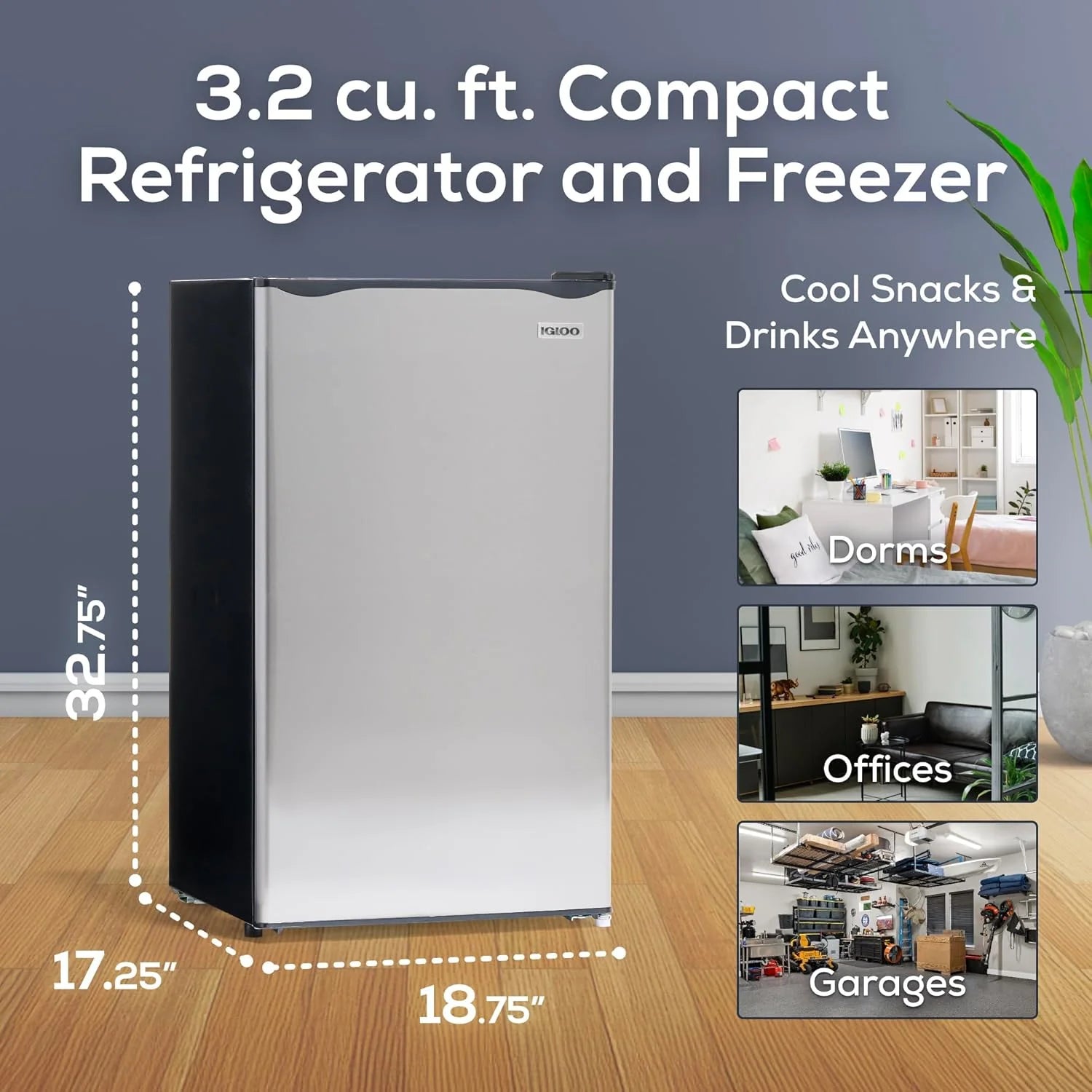 3.2 Cu.ft. kompaktowa lodówka z zamrażarka