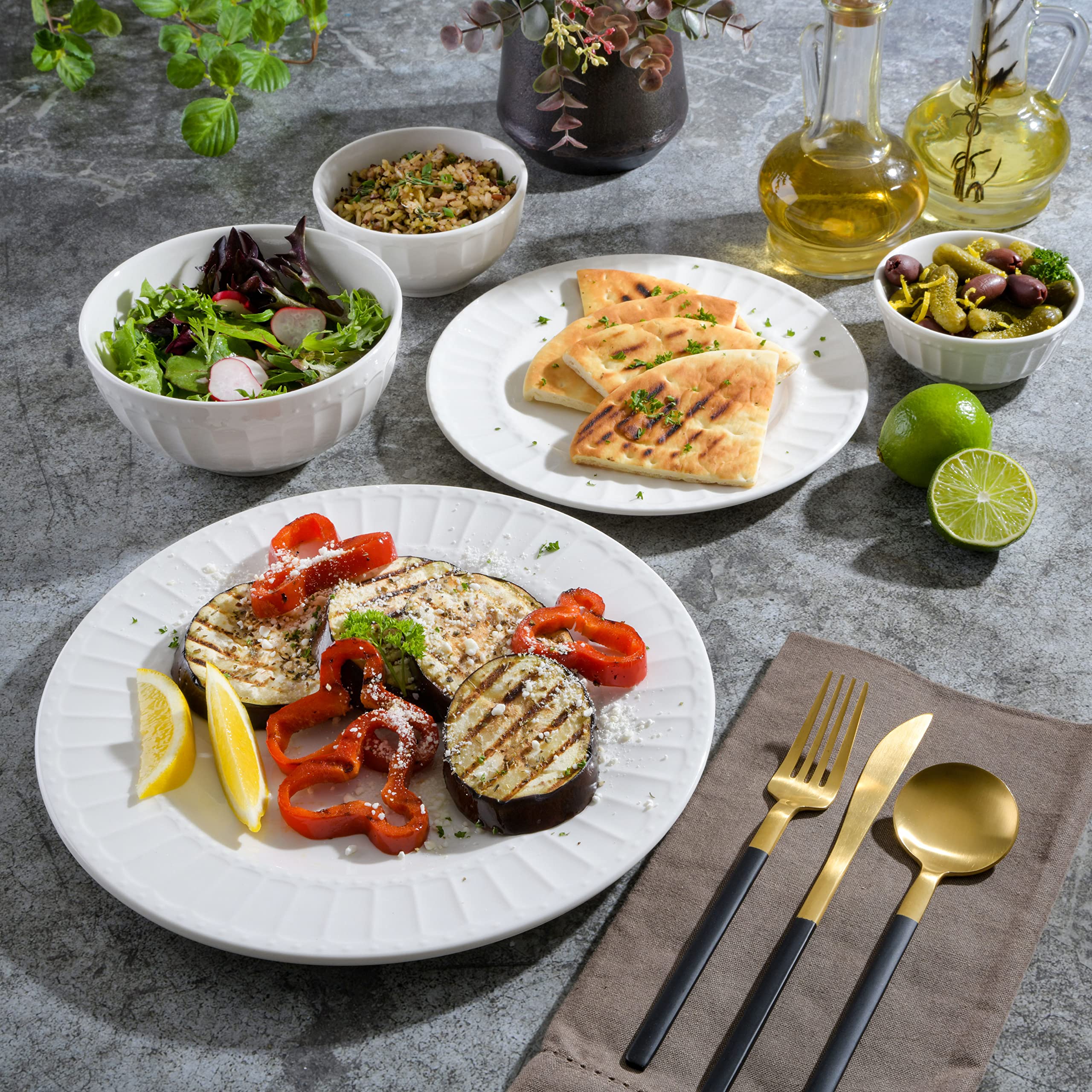 Domowy Zen Buffet Porcelain Dinnerware zestaw, do 8 (40szt.)