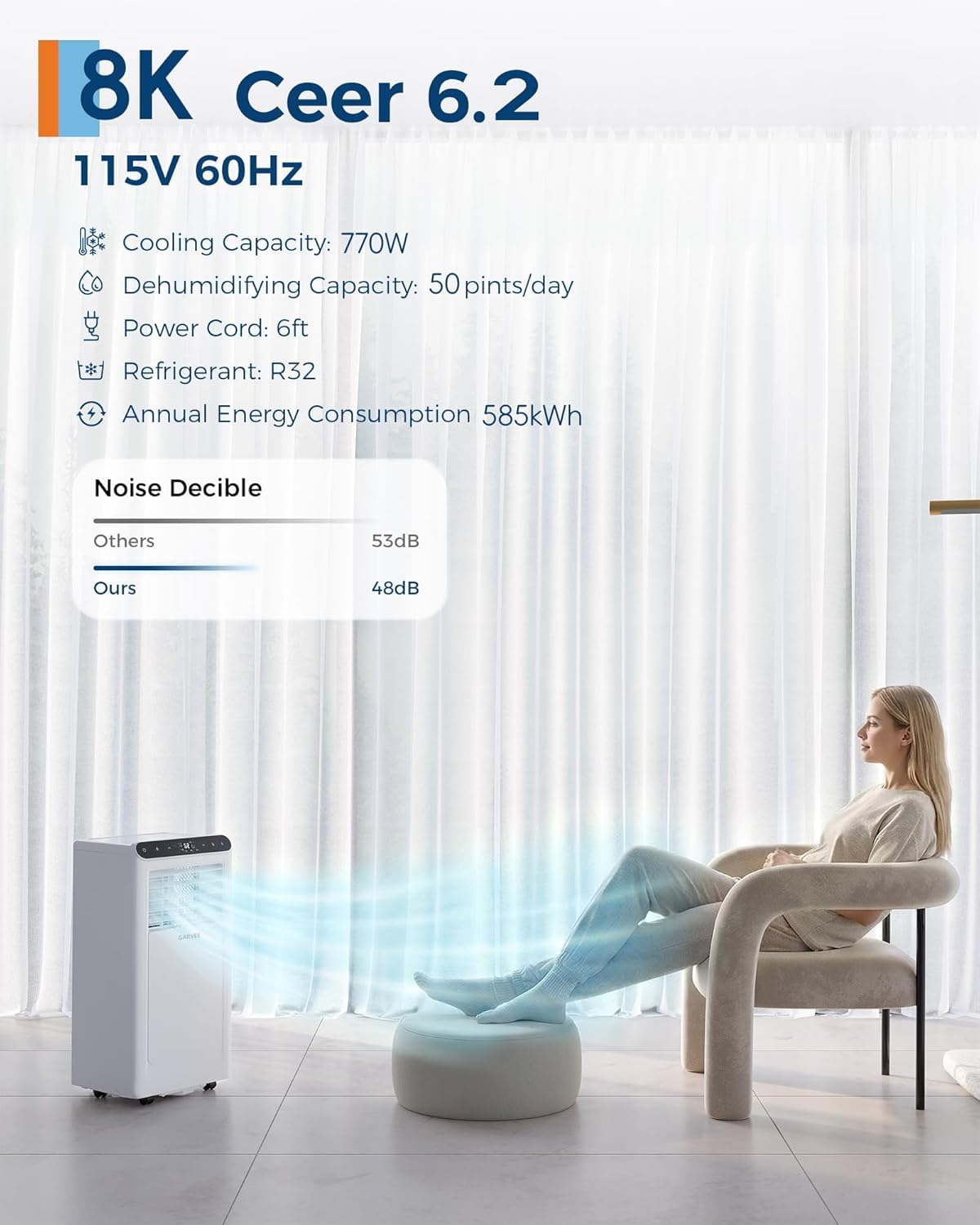 1787572287_UcUi6EJB Klimatyzator, przenośny, 8000 BTU, 3-in-1 Dehumidifier