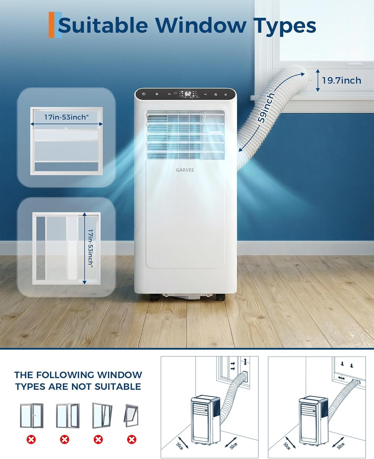 1787572314_4aEmdbib Klimatyzator, przenośny, 8000 BTU, 3-in-1 Dehumidifier