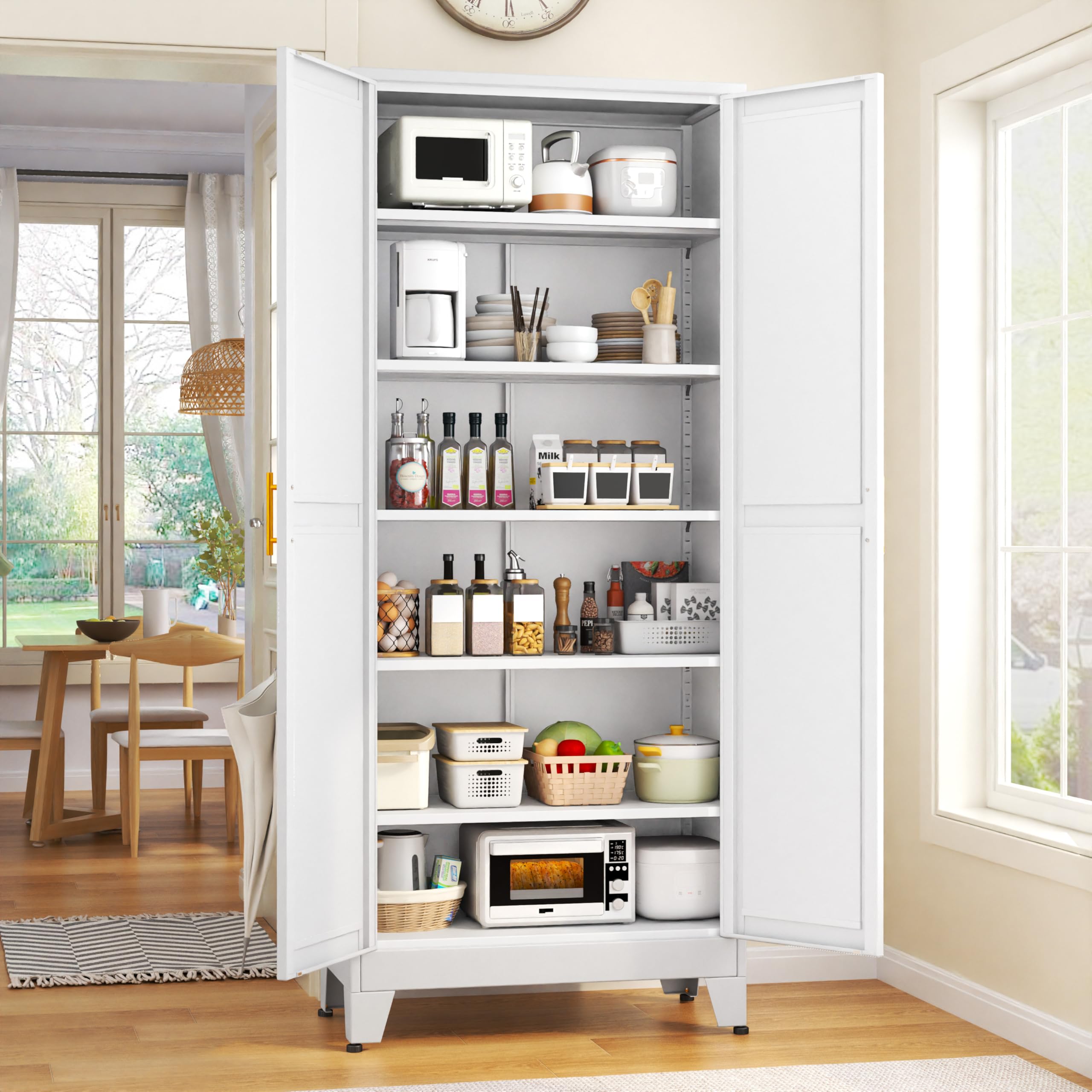 75.2 metal Pantry szafka z regulowany półki