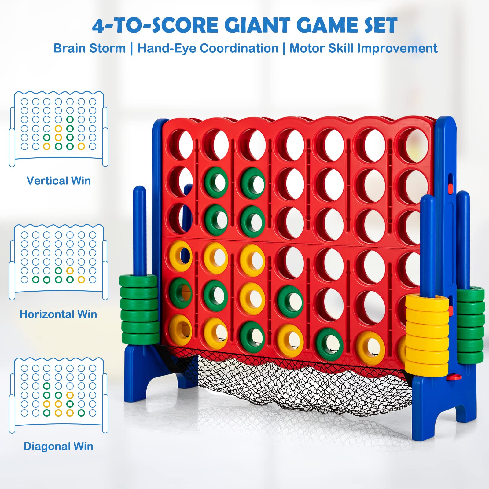 Gra, Giant 4-in-A-Row, zestaw, do dla dzieci i doroslych