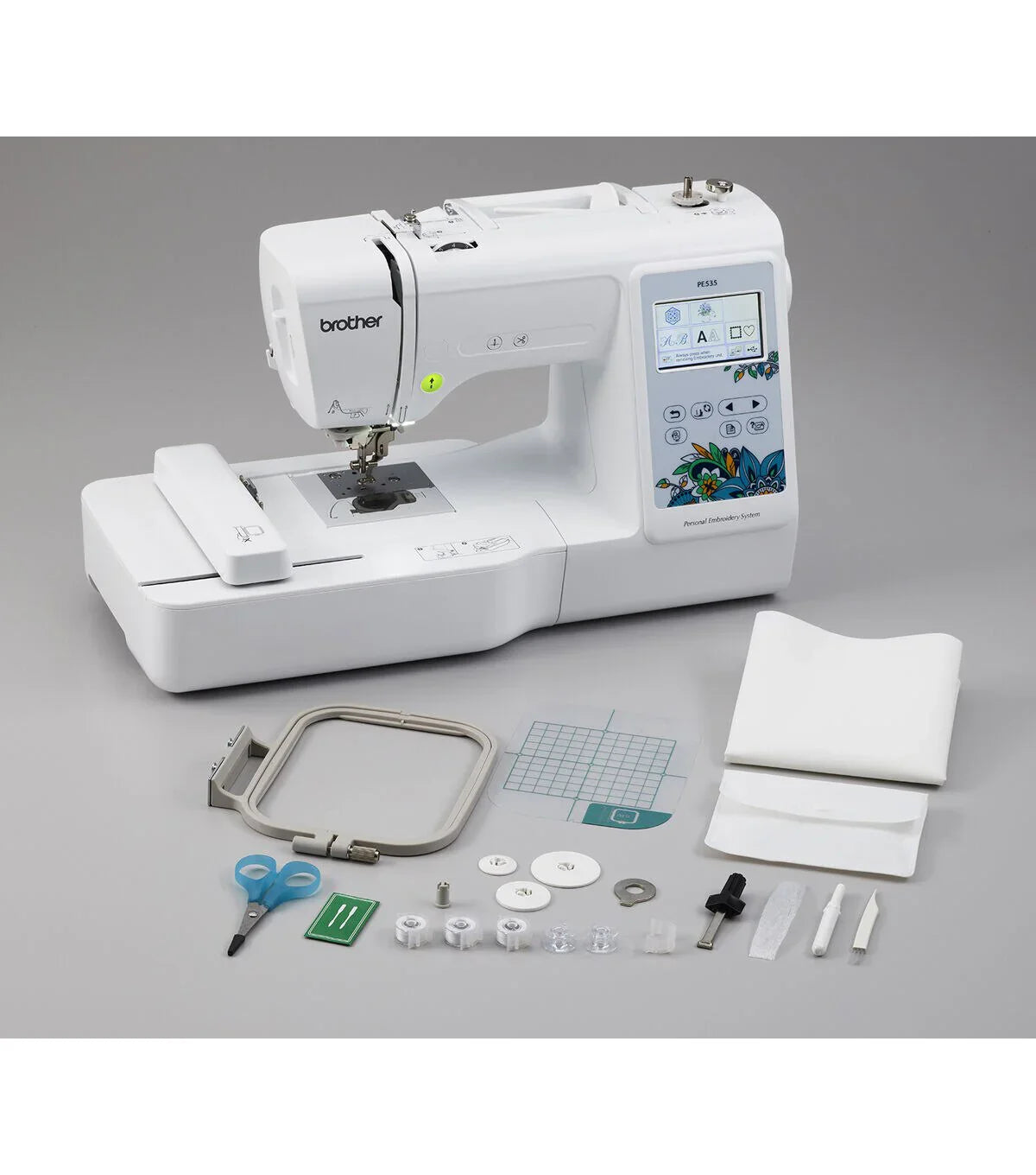 PE535 Embroidery maszyna z duży kolor Touch LCD ekran