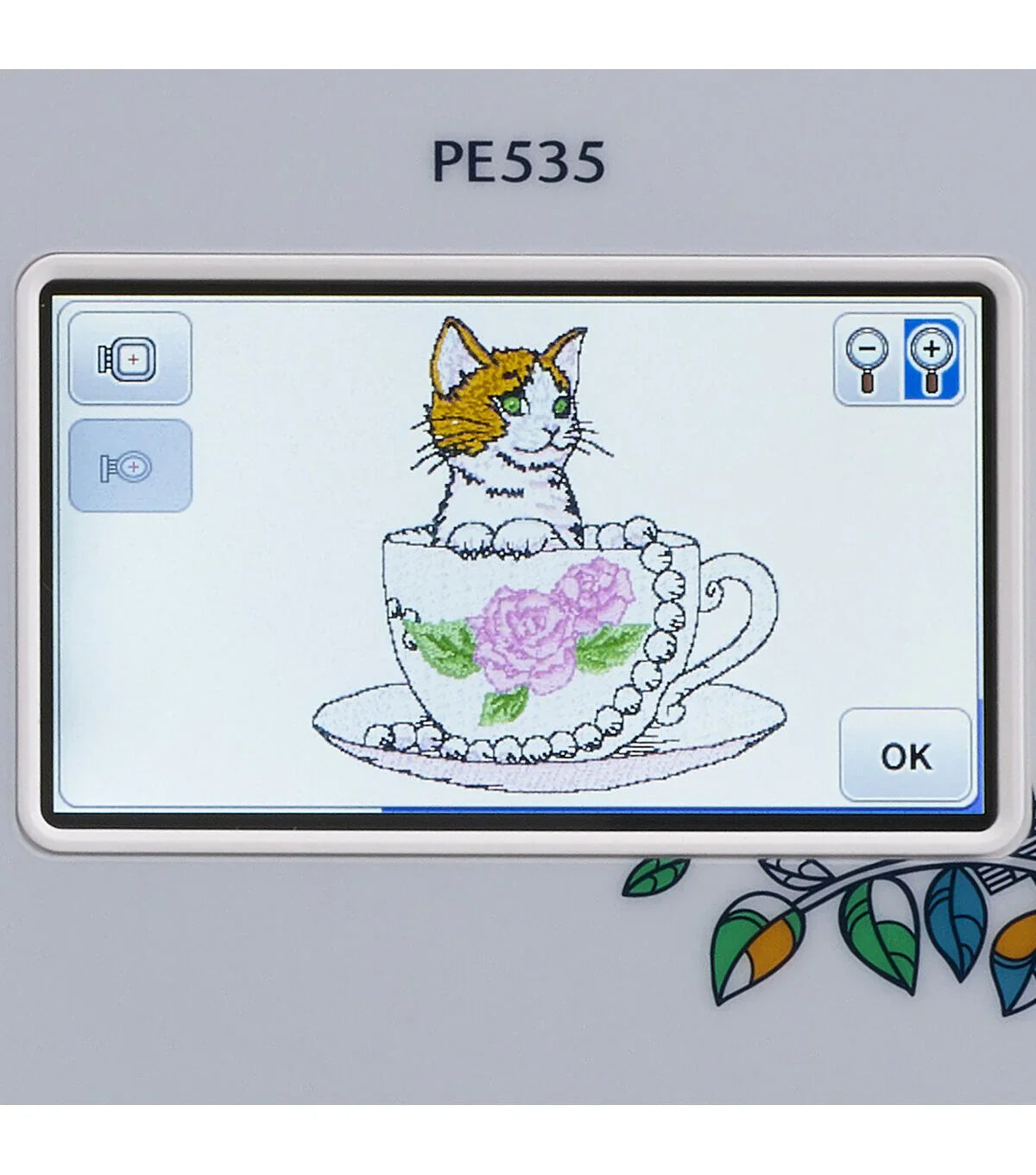 PE535 Embroidery maszyna z duży kolor Touch LCD ekran