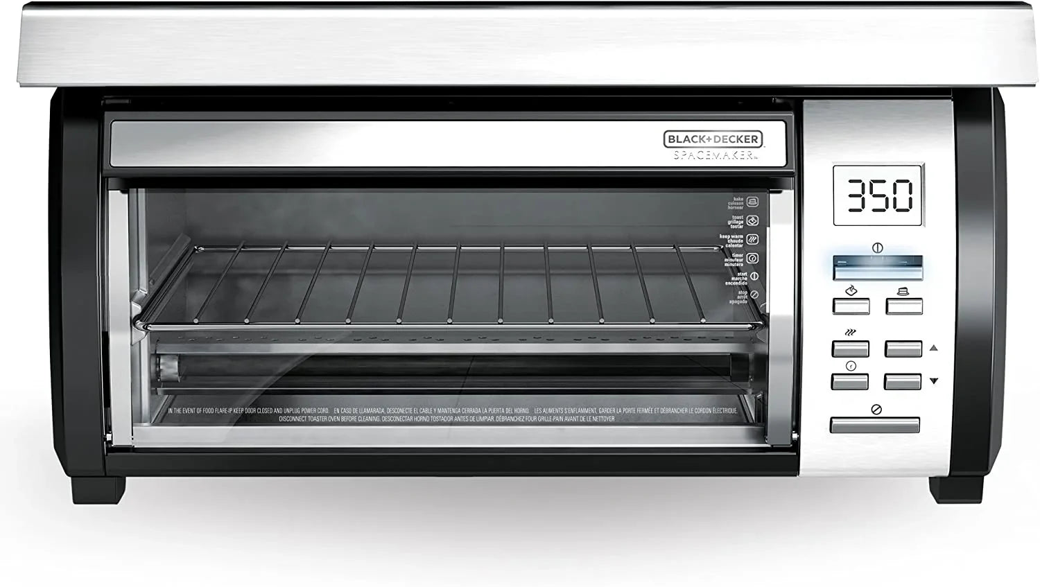 Toaster Oven - BLACK DECKER SpaceMaker Under Counter - Digital Controls, Black/stainless Steel, Fits 9′′ Pizza or 4 Slices