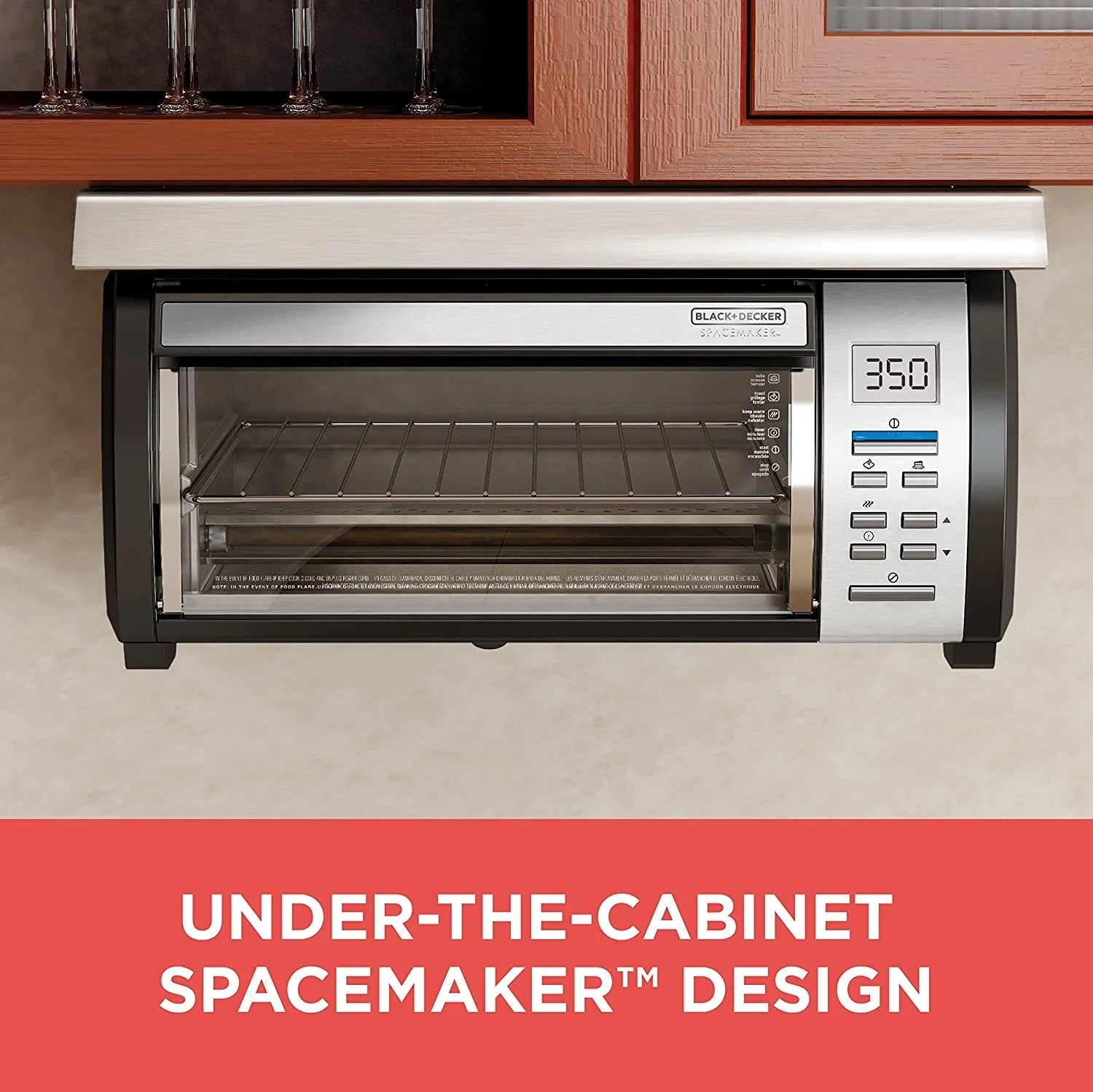 Toaster Oven - BLACK DECKER SpaceMaker Under Counter - Digital Controls, Black/stainless Steel, Fits 9′′ Pizza or 4 Slices