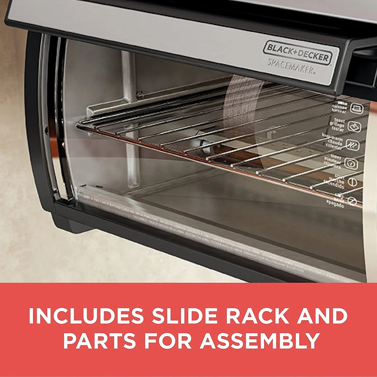 Toaster Oven - BLACK DECKER SpaceMaker Under Counter - Digital Controls, Black/stainless Steel, Fits 9′′ Pizza or 4 Slices