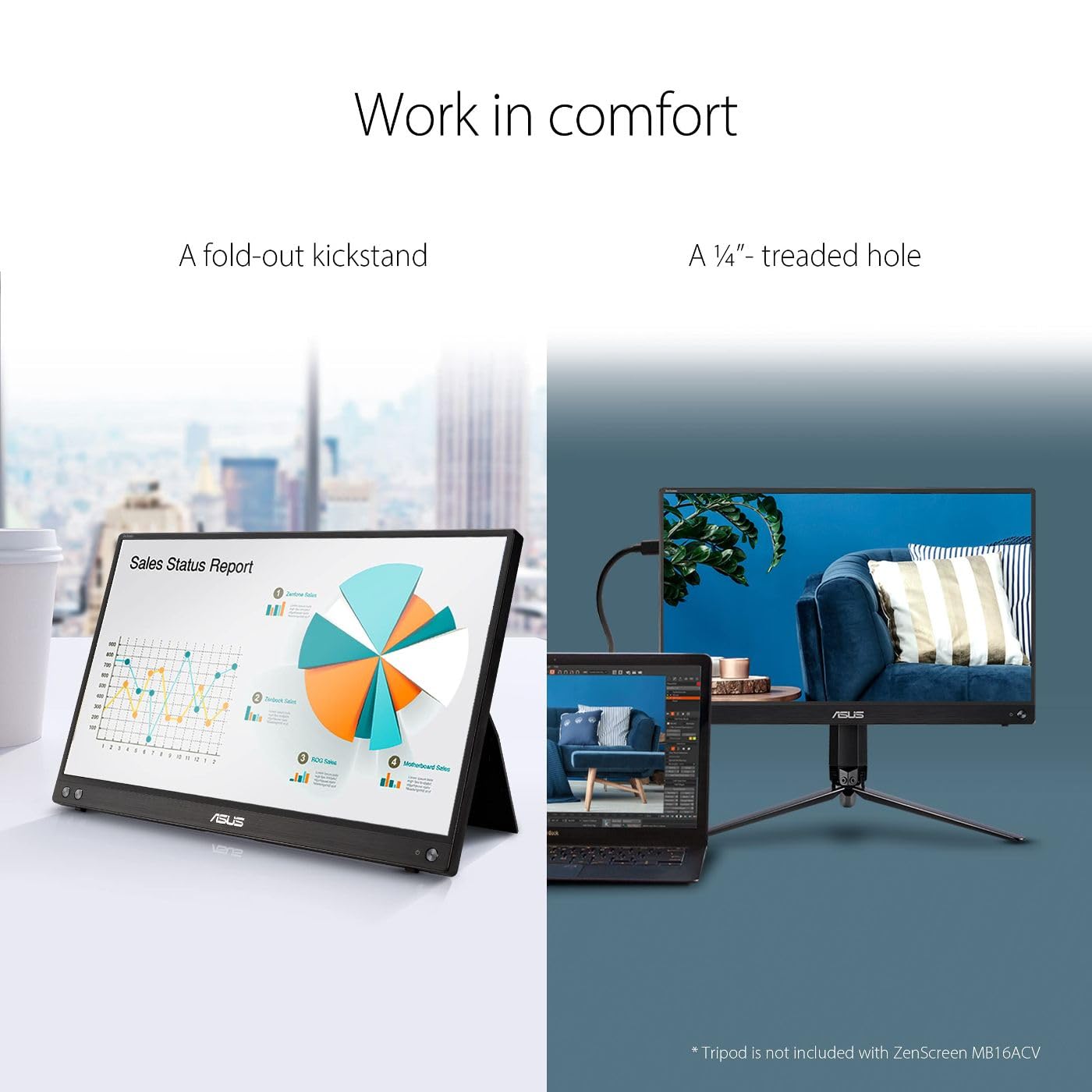 Zenscreen 15.6 przenośny 1080P monitor, USB-C