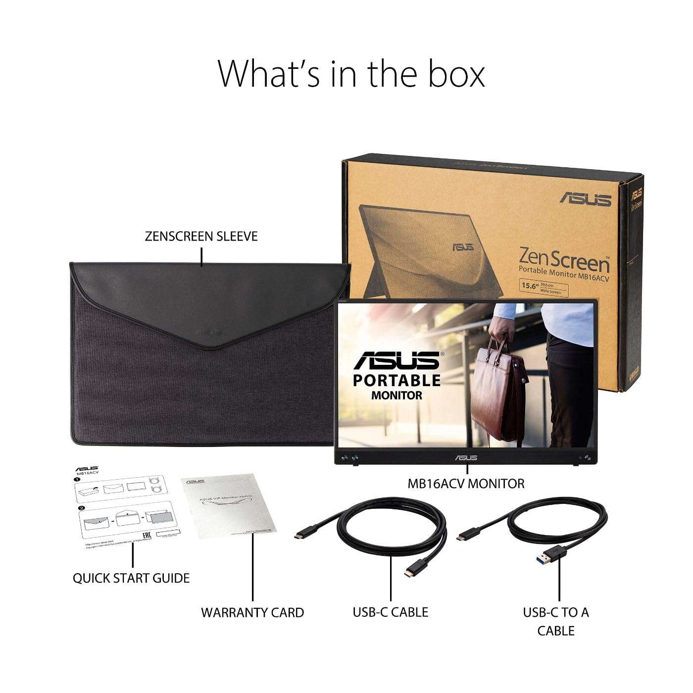 Zenscreen 15.6 przenośny 1080P monitor, USB-C