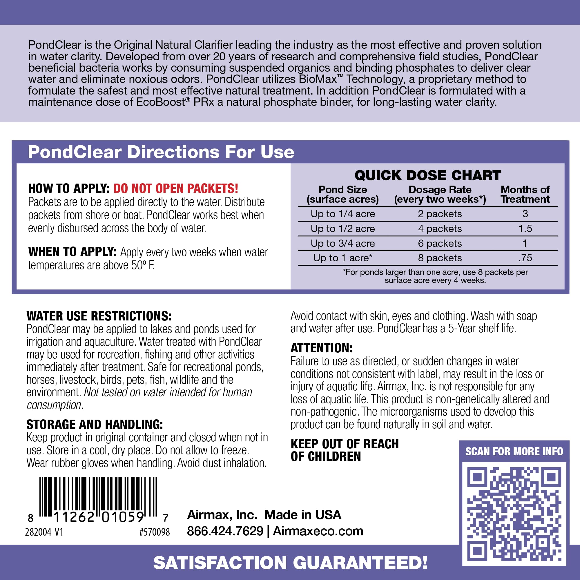 Pondclear Beneficial Bacteria Clarifier Packets